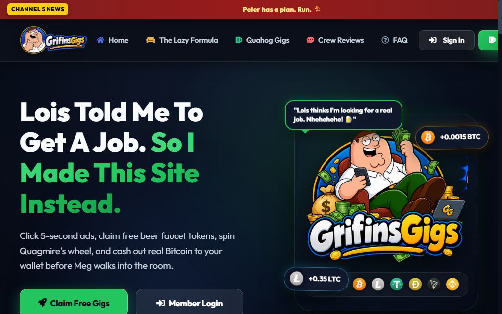 Griffin's Gigs — Live Platform Built on GriffinsScript